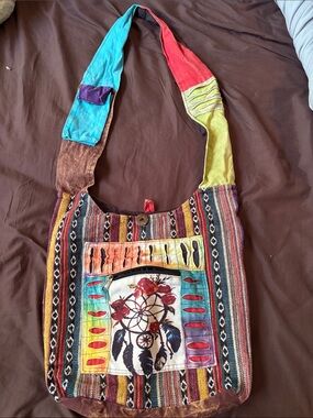 Rising International Multicolor Boho Dreamcatcher Shoulder Bag